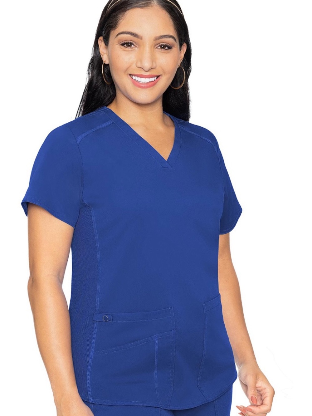 Med Couture Scrub Set Royal Blue Jogger Pants Top L Petite Stretch
